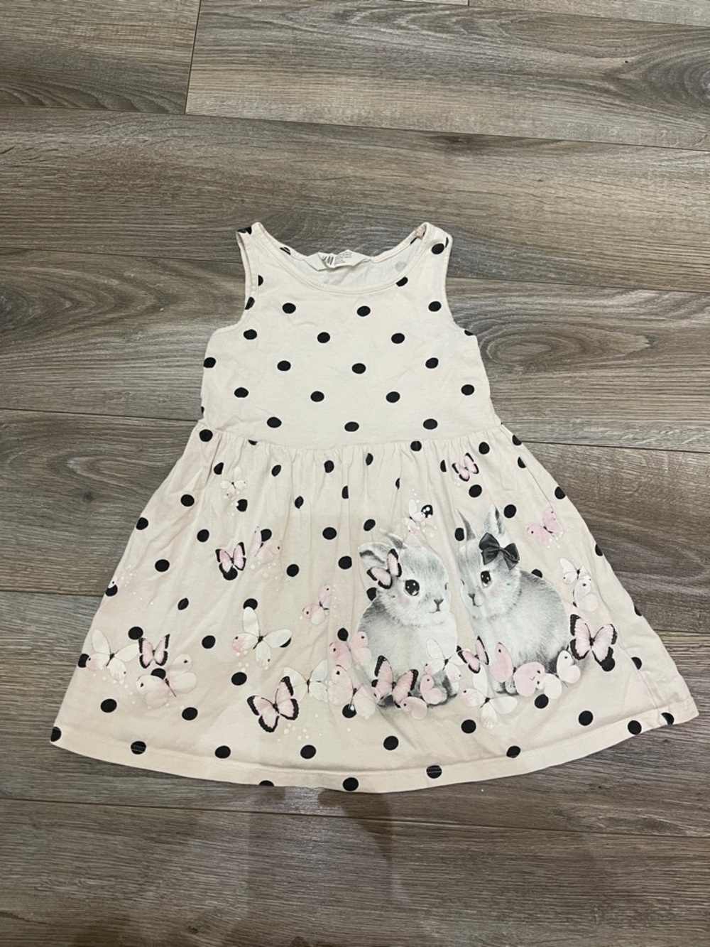 $3 w/ min $20 spend H&M 3T Bunny Polka Dot Cotton Dress Cute Girls